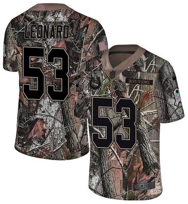 Nike Colts #53 Darius Leonard Camo Men’s Stitched NFL Limited Rush Realtree Jersey