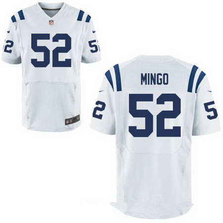 Men’s Indianapolis Colts #52 Barkevious Mingo White Road Stitched NFL Nike Elite Jersey