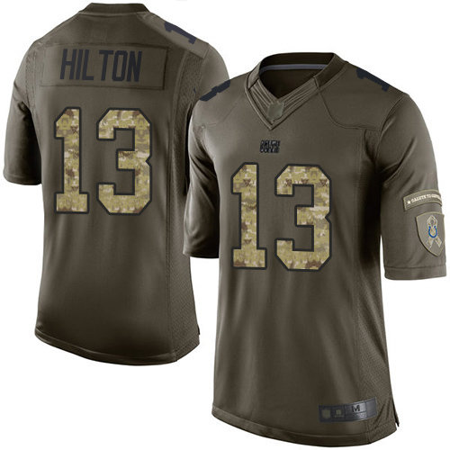 Colts #13 T.Y. Hilton Green Men’s Stitched Football Limited 2015 Salute to Service Jersey