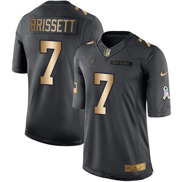 Nike Indianapolis Colts #7 Jacoby Brissett Black Men’s Stitched NFL Limited Gold Salute To Service Jersey