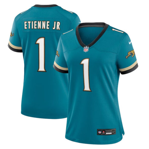 Jacksonville Jaguars #1 Travis Etienne Jr Prowler Throwback Game Jersey – Teal