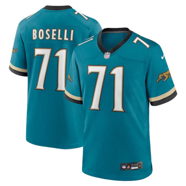Jacksonville Jaguars #71 Tony Boselli Prowler Throwback Retired Player Game Jersey – Teal