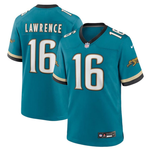 Jacksonville Jaguars #16 Trevor Lawrence Prowler Throwback Player Game Jersey – Teal 2