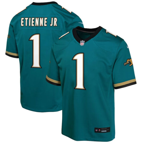 Jacksonville Jaguars #1 Travis Etienne Prowler Throwback Player Game Jersey – Teal