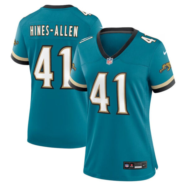 Jacksonville Jaguars #41 Josh Hines-Allen Prowler Throwback Game Jersey – Teal