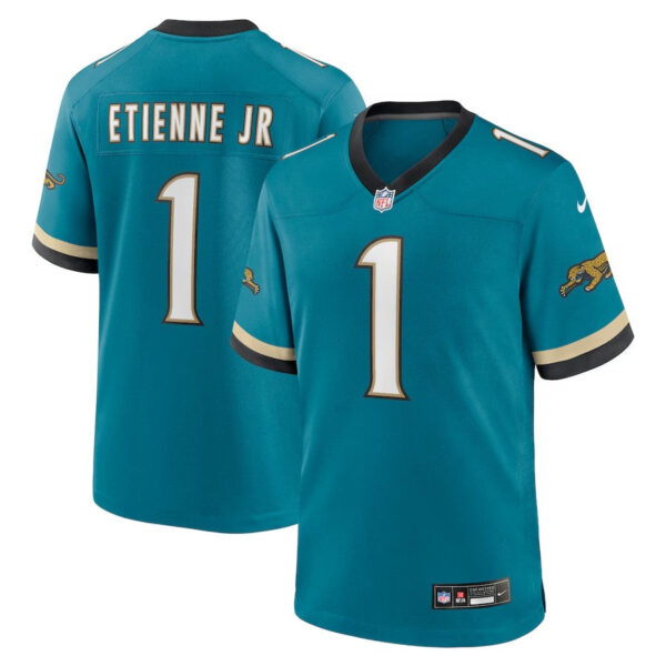 Jacksonville Jaguars #1 Travis Etienne Jr Prowler Throwback Player Game Jersey – Teal
