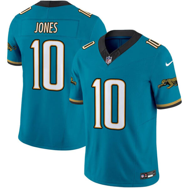 Jacksonville Jaguars #10 Mac Jones Teal 2024 FUSE Prowler Throwback Vapor Limited Jersey