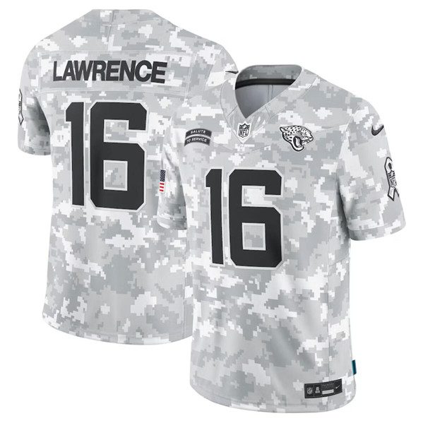 Jacksonville Jaguars #16 Trevor Lawrence Arctic Camo 2024 FUSE Salute To Service Limited Football Stitched Jersey