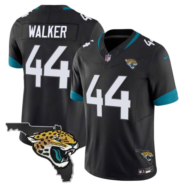 Men’s Jacksonville Jaguars Florida Patch Vapor Jersey – All Stitched – Black – Travon Walker