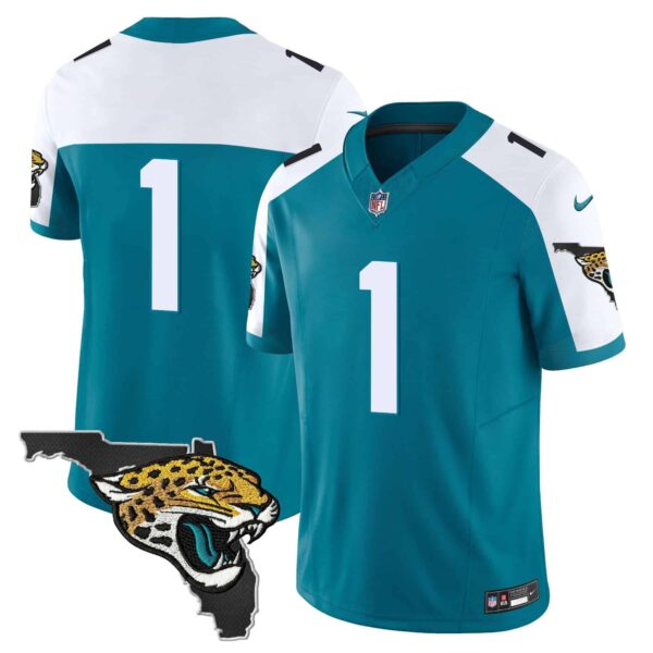 Men’s Jacksonville Jaguars Florida Patch Vapor Jersey – All Stitched – Alternate – #1 Team