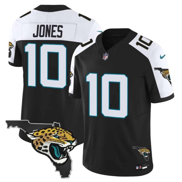 Men’s Jacksonville Jaguars Florida Patch Vapor Jersey – All Stitched – Black Alternate – Mac Jones