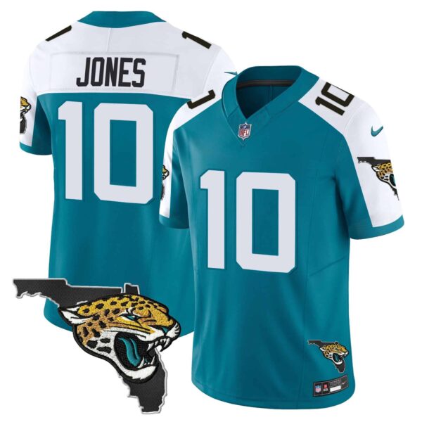 Men’s Jacksonville Jaguars Florida Patch Vapor Jersey – All Stitched – Alternate – Mac Jones
