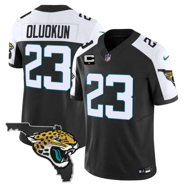 Men’s Jacksonville Jaguars Florida Patch Vapor Jersey – All Stitched – Black Alternate – Foyesade Oluokun