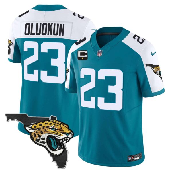 Men’s Jacksonville Jaguars Florida Patch Vapor Jersey – All Stitched – Alternate – Foyesade Oluokun