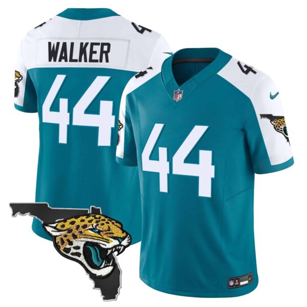 Men’s Jacksonville Jaguars Florida Patch Vapor Jersey – All Stitched – Alternate – Travon Walker