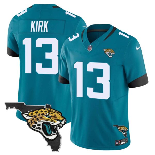 Men’s Jacksonville Jaguars Florida Patch Vapor Jersey – All Stitched – Teal – Christian Kirk