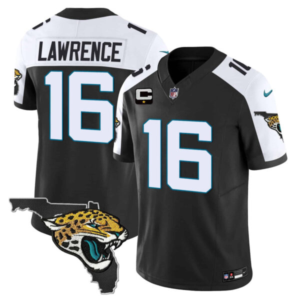 Men’s Jacksonville Jaguars Florida Patch Vapor Jersey – All Stitched – Black Alternate – Trevor Lawrence
