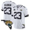 Men’s Jacksonville Jaguars Florida Patch Vapor Jersey – All Stitched – White – Foyesade Oluokun