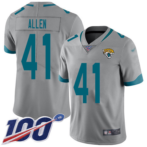 Nike Jaguars #41 Josh Allen Silver Men’s Stitched NFL Limited Inverted Legend 100th Season Jersey