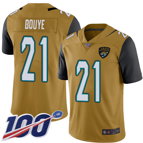 Nike Jaguars #21 A.J. Bouye Gold Men’s Stitched NFL Limited Rush 100th Season Jersey