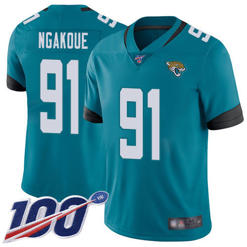 Nike Jaguars #91 Yannick Ngakoue Teal Green Alternate Men’s Stitched NFL 100th Season Vapor Limited Jersey
