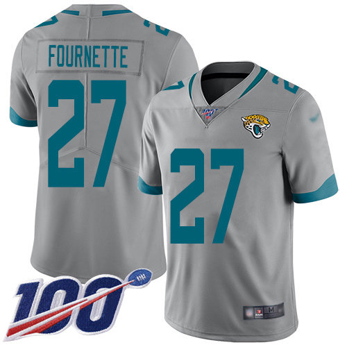 Nike Jaguars #27 Leonard Fournette Silver Men’s Stitched NFL Limited Inverted Legend 100th Season Jersey