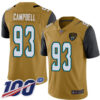 Nike Jaguars #93 Calais Campbell Gold Men’s Stitched NFL Limited Rush 100th Season Jersey