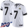 Jaguars #7 Nick Foles White Men’s Stitched Football 100th Season Vapor Limited Jersey