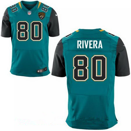 Men’s Jacksonville Jaguars #80 Mychal Rivera Teal Green Team Color Stitched NFL Nike Elite Jersey