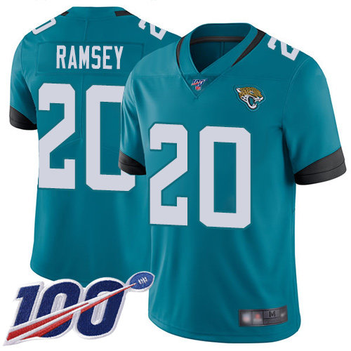 Jaguars #20 Jalen Ramsey Teal Green Alternate Men’s Stitched Football 100th Season Vapor Limited Jersey