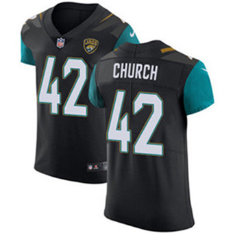 Men’s Nike Jacksonville Jaguars #42 Barry Church Black Alternate Stitched NFL Vapor Untouchable Elite Jersey