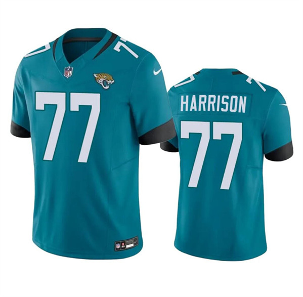 Men’s Jacksonville Jaguars #77 Anton Harrison Teal 2023 F.U.S.E. Vapor Untouchable Limited Football Stitched Jersey