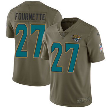 Nike Jacksonville Jaguars #27 Leonard Fournette Olive Men’s Stitched NFL Limited 2017 Salute to Service Jersey