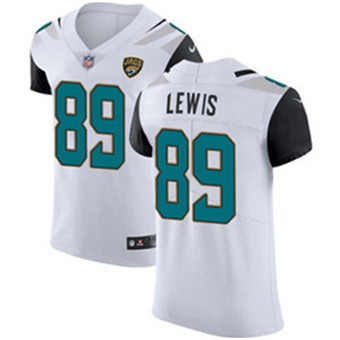 Men’s Nike Jacksonville Jaguars #89 Marcedes Lewis White Stitched NFL Vapor Untouchable Elite Jersey