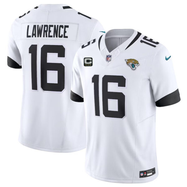 Men’s Jacksonville Jaguars #16 Trevor Lawrence White 2023 F.U.S.E With 3- Star C Patch Vapor Untouchable Limited Football Stitched Jersey