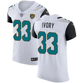 Men’s Nike Jacksonville Jaguars #33 Chris Ivory White Stitched NFL Vapor Untouchable Elite Jersey