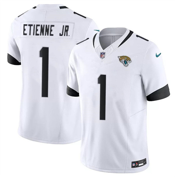 Men’s Jacksonville Jaguars #1 Travis Etienne Jr. White 2023 F.U.S.E Vapor Untouchable Limited Football Stitched Jersey