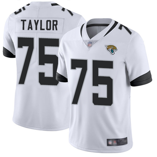 Jaguars #75 Jawaan Taylor White Men’s Stitched Football Vapor Untouchable Limited Jersey