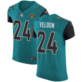 Men’s Nike Jacksonville Jaguars #24 T.J. Yeldon Teal Green Team Color Stitched NFL Vapor Untouchable Elite Jersey