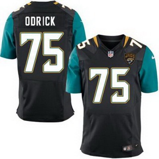 Men’s Jacksonville Jaguars #75 Jared Odrick Black Team Color NFL Nike Elite Jersey