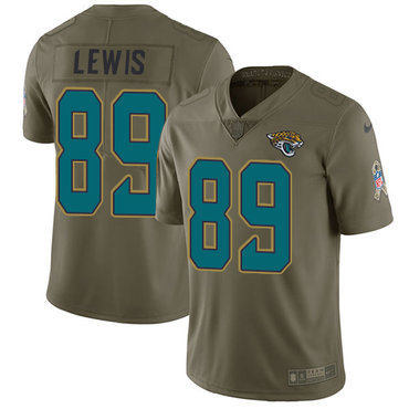 Nike Jacksonville Jaguars #89 Marcedes Lewis Olive Men’s Stitched NFL Limited 2017 Salute to Service Jersey