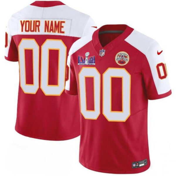 Kansas City Chiefs Active Player Custom Red White FUSE Super Bowl LVIII Patch Jersey