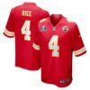 Kansas City Chiefs #4 Rashee Rice Super Bowl LVIII Game Jersey – Red