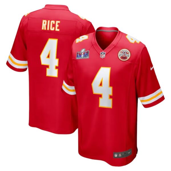 Kansas City Chiefs #4 Rashee Rice Super Bowl LVIII Game Jersey – Red
