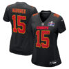 Kansas City Chiefs #15 Patrick Mahomes Super Bowl LVIII Carbon Fashion Game Player Jersey – Black