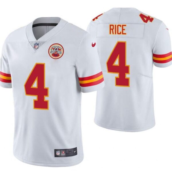 Kansas City Chiefs #4 Rashee Rice White Vapor Untouchable Limited Stitched Jersey