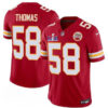 Kansas City Chiefs #58 Derrick Thomas Red FUSE Super Bowl LVIII Patch Vapor Jersey