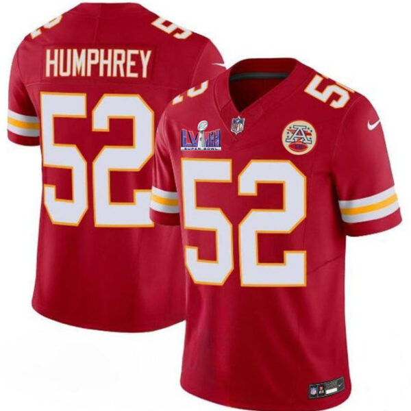 Kansas City Chiefs #52 Creed Humphrey Red FUSE Super Bowl LVIII Patch Vapor Jersey