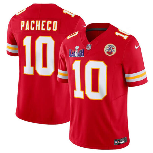 Kansas City Chiefs #10 Isiah Pacheco Red FUSE Super Bowl LVIII Patch Vapor Jersey