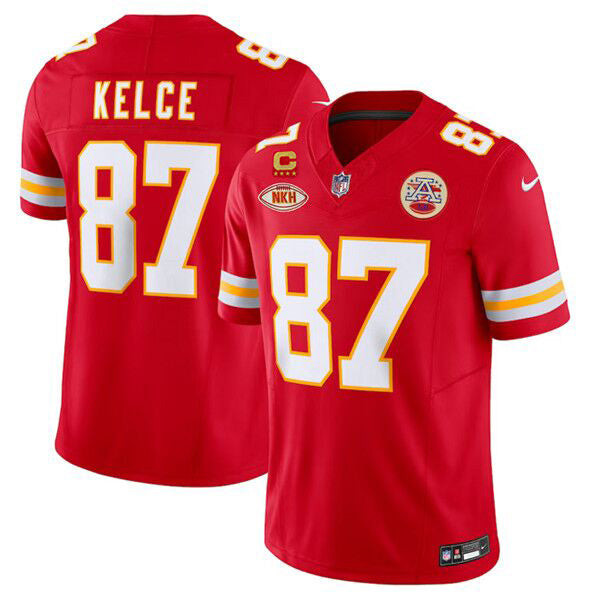 Kansas City Chiefs #87 Travis Kelce Red 2024 FUSE With NKH Patch And 4-Star C Jersey